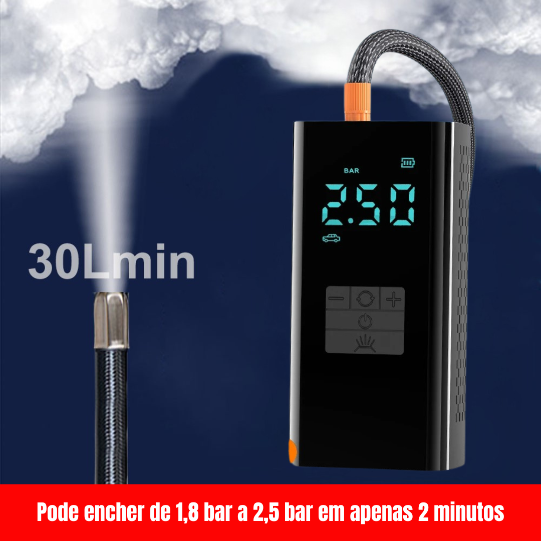 Compressor de Ar Portátil RidePro-Pneus Cheios em Instantes