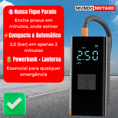 Compressor de Ar Portátil RidePro-Pneus Cheios em Instantes