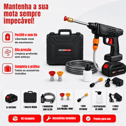 Lavadora de jato de alta pressão sem fio – Limpeza potente e portátil