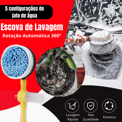 Escova de lavagem com rotação automática 360º